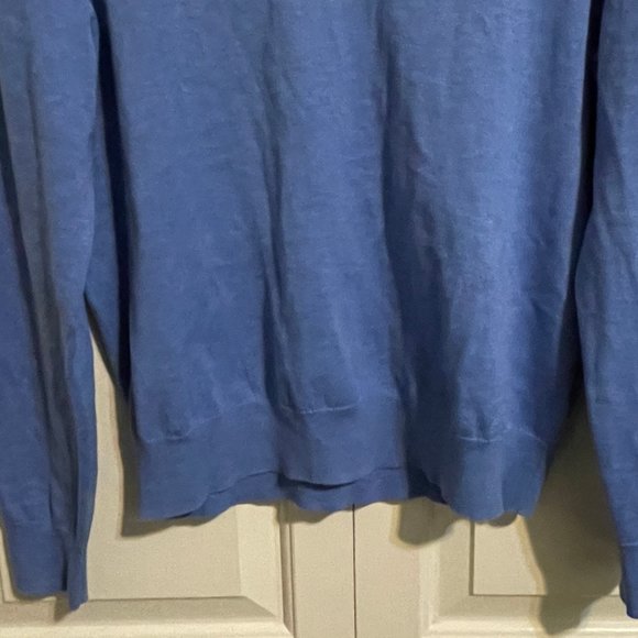 Brooks Brothers Blue Heather Quarter-Zip Medium Sweater - Picture 11 of 12
